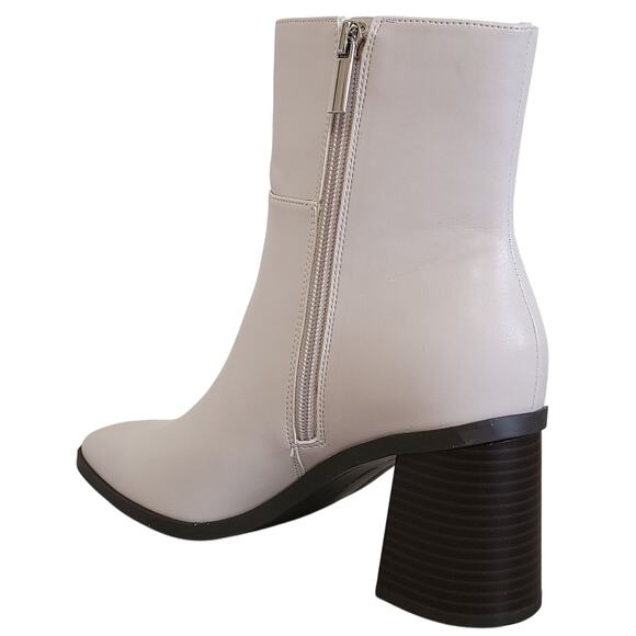 Bandolino Women Mayi Block Heel Square Toe Ankle Bootie Size US 7.5M Ivory White - Picture 3 of 6